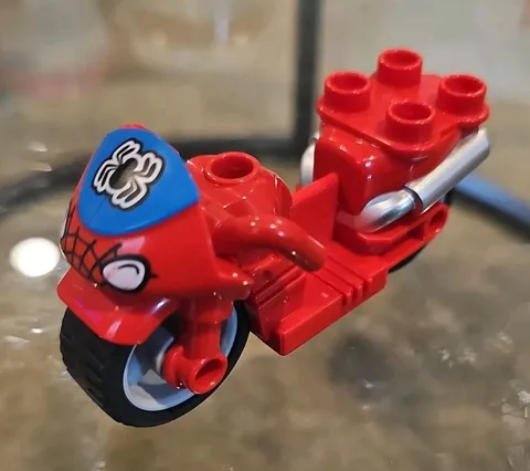 Lego Duplo Motorcycle Spider-Man red/blue Bike