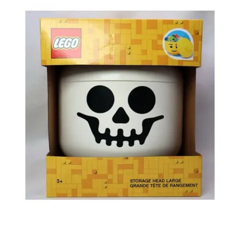 Lego Large skeleton Storage Head Container Halloween 10.5 inch high 9 inch wide