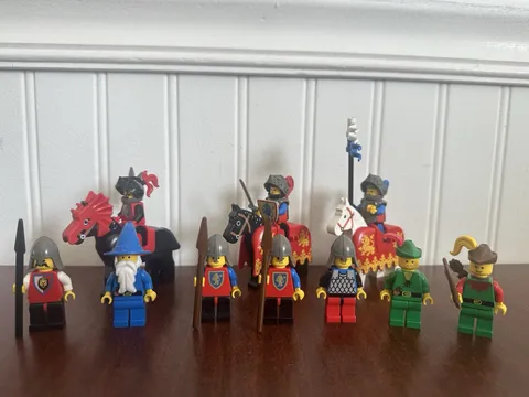 Lego Vintage Castle Knights Forestman Horse Minifigure Lot With Accessories