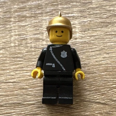 LEGO Minifigure Black Outfit with Gold Helmet