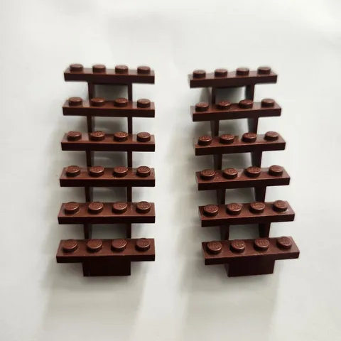 LEGO part 30134 (2pcs) Stairs 7x4x6 Straight Open Staircase Light Brown