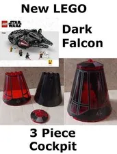New LEGO Millenium Falcon STAR WARS Dark Falcon Red Black Cockpit 3 Pieces Comp