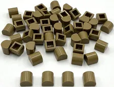 Lego 50 New Dark Tan Slopes Sloped Curved 1 x 1 x 2/3 Double Parts