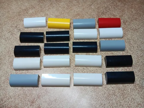 LEGO BULK LOT 20 1 X 4 X 1 1/3 CURVED TOP BRICK NO STUDS #6191 MIXED COLORS