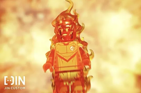 LEGO Marvel Jin Custom Fantastic Four Movie Human Torch Johnny Minifigure NEW