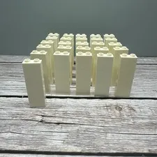 LEGO 2454 White Brick 1 x 2 x 5 - Blocked Open Studs or Hollow Studs QTY 26