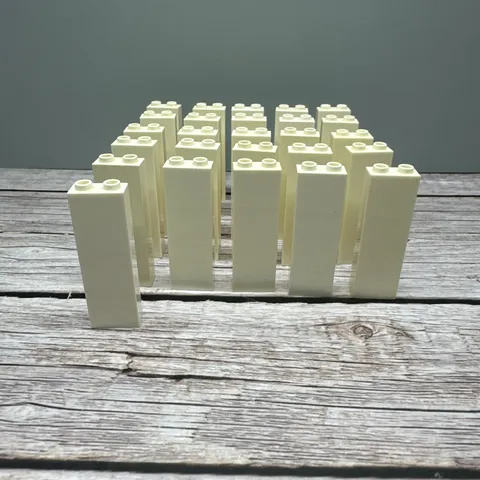 LEGO 2454 White Brick 1 x 2 x 5 - Blocked Open Studs or Hollow Studs QTY 26