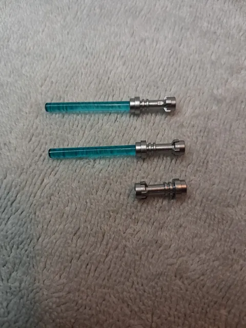 LEGO Star Wars - Lightsabers w/ Gray Hilt Lot of (2) and one extra gray hilt