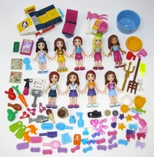 Lego Friends 9 Minifigures Lot  Accessories   Food Dishes boat