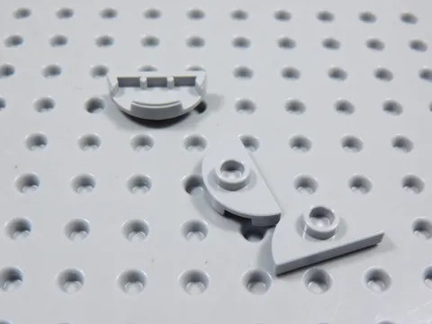 LEGO Lot of 3 Light Bluish Gray 1x2 Smooth Half Round Plates w/ Stud BC