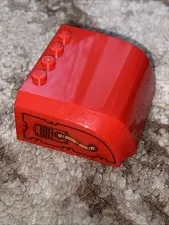 Lego 61484Pb007  Windscreen 5x6x2 Curved Top Canopy 4 Studs red Stickers 6860