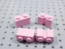 LEGO Lot of 4 Pink 1x2 Modified Bricks w/ Groove BN