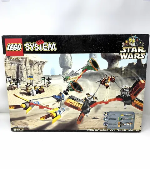 LEGO Star Wars 7171 Mos Espa Podrace 100% Complete Box Manual All Minifigs 1999