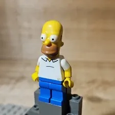 LEGO Plastic The Simpsons Homer Simpson Minifigure Yellow Head White Shirt