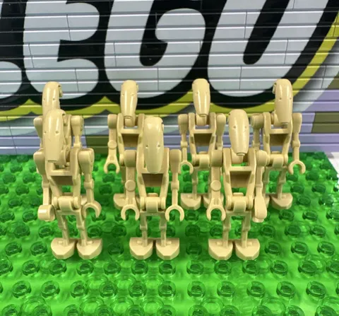 LEGO Star Wars Battle Droid Minifigures Lot of 7 Tan Plastic
