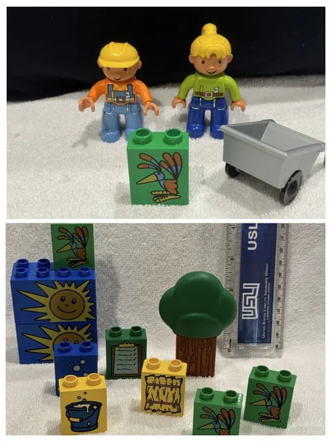 Lego Duplo Bob The Builder Wendy Wheelbarrow Bird Bucket Clipboard Bubbles Brick