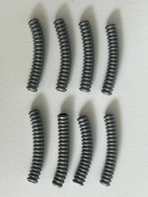 LEGO Parts 78c06 (x8) Ribbed Pearl Light Gray Silver Hoses 6 Studs Long 7mm D