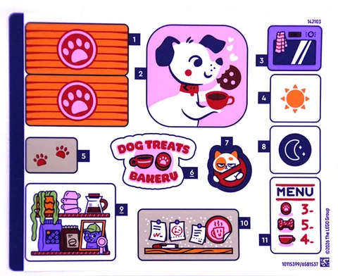 LEGO STICKER SHEET 42677 DOG TREATS BAKERY from set New & Genuine