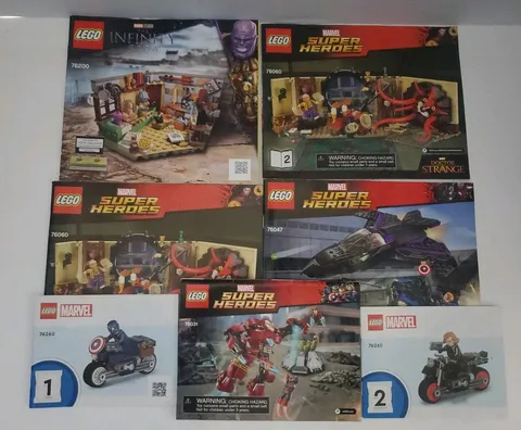 Lot Of 7 LEGO Marvel Instruction Manuals Super Heroes Infinity Saga
