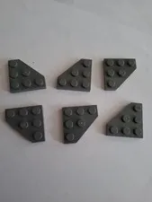 No 403 6x Lego Plate 3x3 Slant Corner 2450 Dark Grey