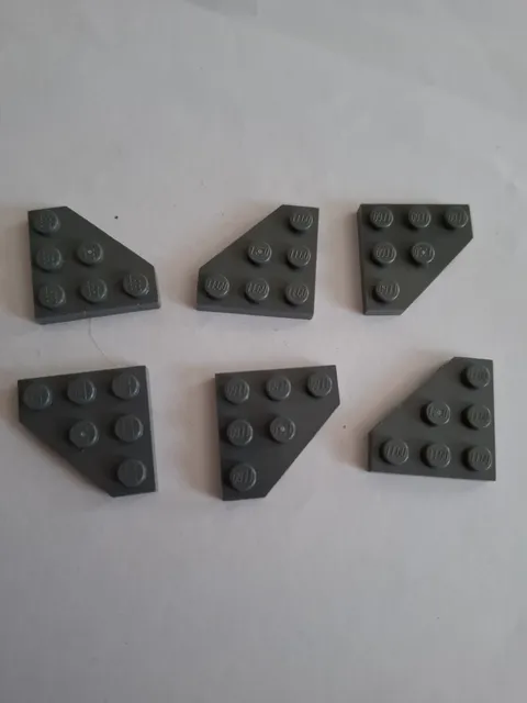 No 403 6x Lego Plate 3x3 Slant Corner 2450 Dark Grey