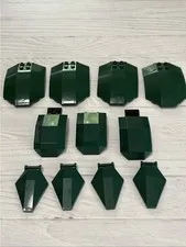 LEGO DARK GREEN LOT 11 PCS WEDGE HINGE COVER VARIETY BUILDING PIECES