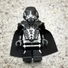 LEGO Black & Silver Armored Minifigure Character Figure with Black Cape