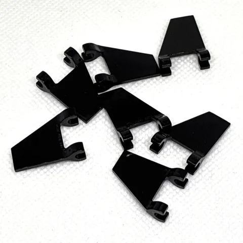 LEGO Parts - Black Flag 2 x 2 Trapezoid with Flat Edge - No 44676 - QTY 7
