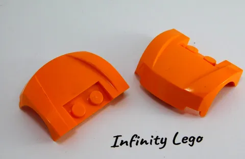 2 LEGO Orange Car Mudguard Curved Vehicle Front 3 x 4 x 1.33 (98835)