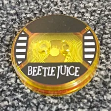 LEGO Round Tile 2x2 Yellow Black Custom Printed Beetlejuice Fun Pack 1 Piece