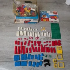 LEGO BASIC Building Set 510 (1985) - Complete in Worn Box w/ Extra Parts
