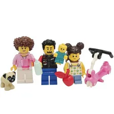 Lego Family Minifigure Lot Mom Dad Baby Child Pug Dog Accessories Play Pack