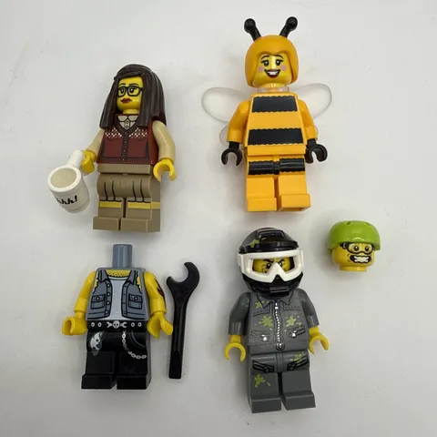 LEGO Minifigures Series 10 Set 5 Figure Parts CMF Bumblebee Librarian Paintball