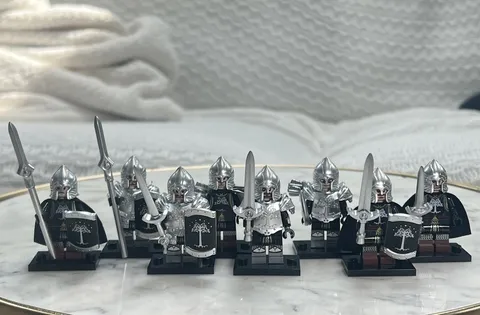 Lego Lord Of The Rings Gondor Soldiers Custom Printed Minifigure Lot of 8