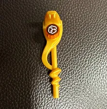 LEGO Pearl Gold Minifigure Staff/Wand Accessory w/ Printed 1x1 Round Tile