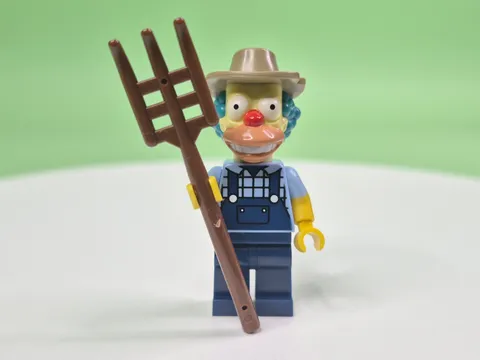 LEGO The Simpsons Farmer Krusty Minifigure sim045 w/ Pitchfork (from Set 10352)