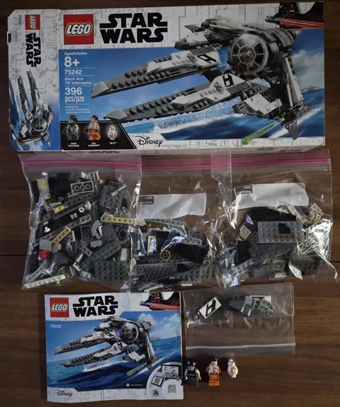 LEGO Star Wars: Black Ace Tie Interceptor (75242) - Complete W/ Box & Manual