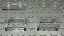 Lego Window Pane 1x2x2 Transparent Glass 2 Pieces