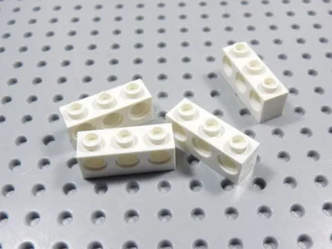 LEGO Lot of 4 White 1x3 Technic Bricks w/ Holes BB