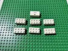 LEGO PART 7049bc03 Brick Special 2 x 4 with Wheel Holder Old, Clear Bottom X 6