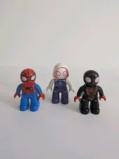 Lego Duplo 3 Figure Lot MARVEL Superhero SPIDER-MAN MILES MORALES NOIR GWEN 