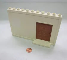Lego Duplo White Wall Panel W/ Brown Sliding Door & Threshold Vintage 9977 #2