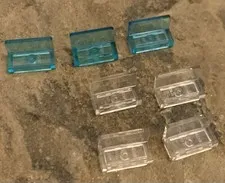 LEGO Parts: 90-Degree Tile, 1x2, Round Corners, #4865b, Translucent Blue & Clear