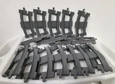 Lego Duplo Gray Train Tracks Lot of 17 Curved Tracks