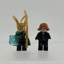 LEGO Superheroes: Loki Minifigure with Staff , Tesseract, and Black Widow