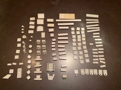 Vintage 70`s 80`s Lego Light Blue Grey Bricks, Plates, Etc From Space Sets