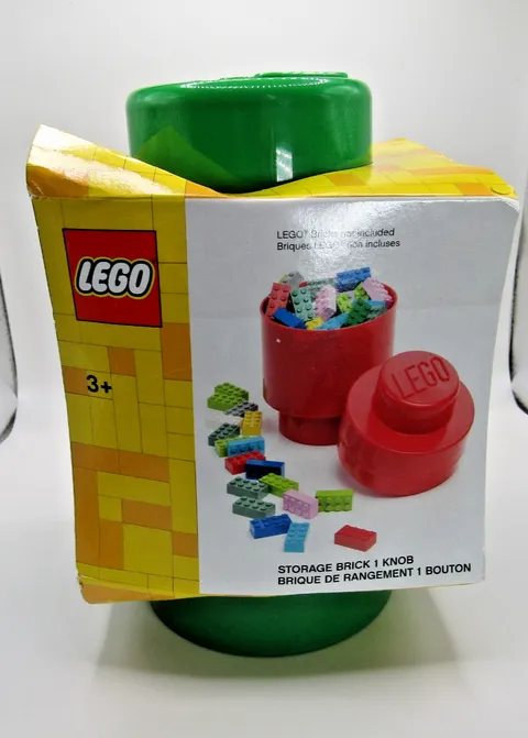 LEGO Round Storage Brick 1 Knob Single Stud Green Organizer Project Case 1000135
