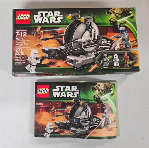 2013 LEGO 75015 Star Wars CORPORATE ALLIANCE DROID TANK ~ EMPTY BOX  MANUAL ONLY