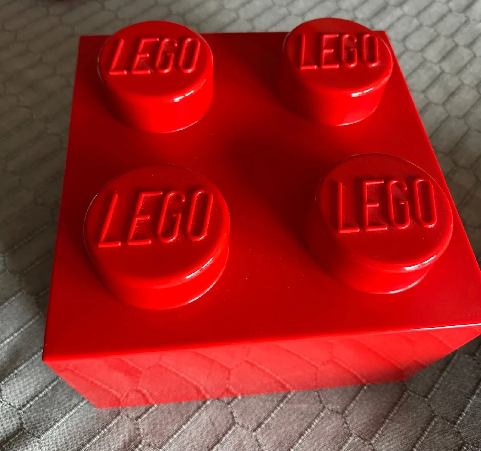 LEGO Stackable Storage Brick Box RED Plastic 1 Compartment Organizer Container