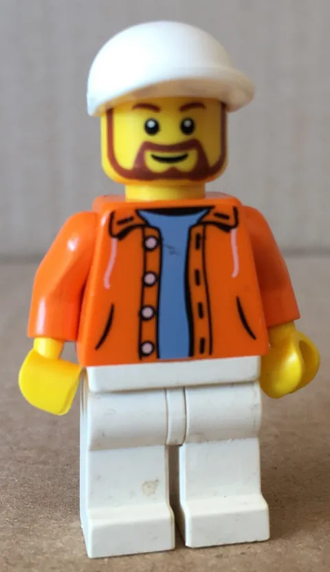 LEGO® - Minifigure Race Car Hot Dog Seller Roscoe from set 75883 AMG - sc040